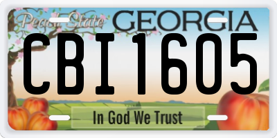 GA license plate CBI1605