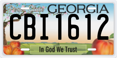 GA license plate CBI1612