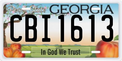 GA license plate CBI1613