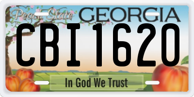 GA license plate CBI1620
