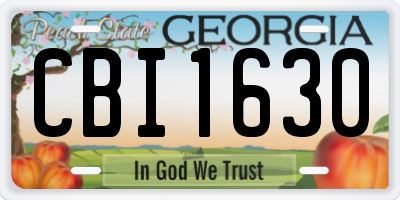 GA license plate CBI1630