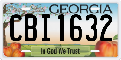 GA license plate CBI1632