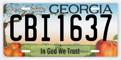 GA license plate CBI1637