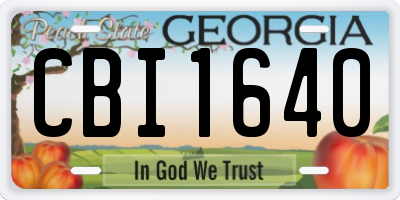 GA license plate CBI1640