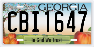 GA license plate CBI1647