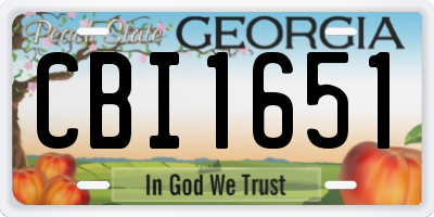 GA license plate CBI1651