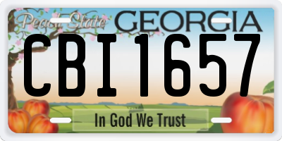 GA license plate CBI1657