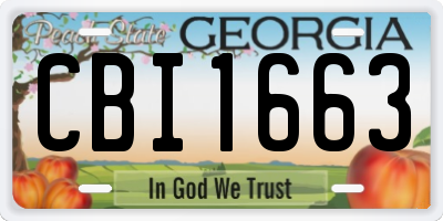 GA license plate CBI1663