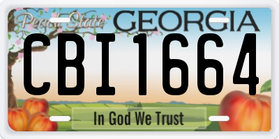 GA license plate CBI1664