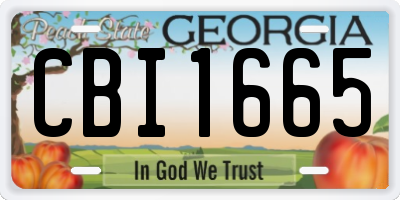 GA license plate CBI1665
