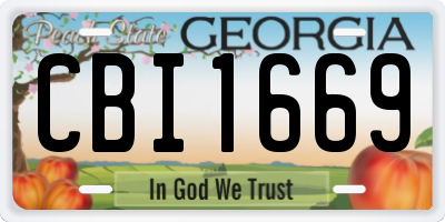 GA license plate CBI1669
