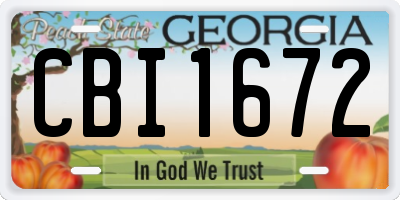 GA license plate CBI1672