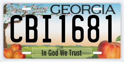 GA license plate CBI1681