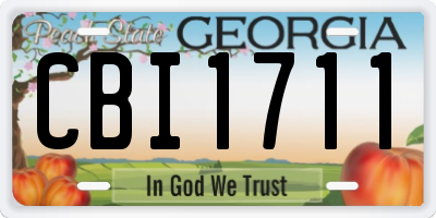 GA license plate CBI1711