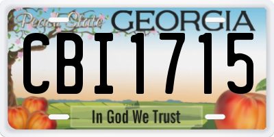 GA license plate CBI1715