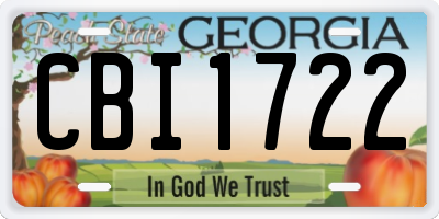 GA license plate CBI1722