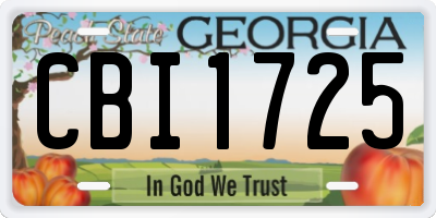 GA license plate CBI1725