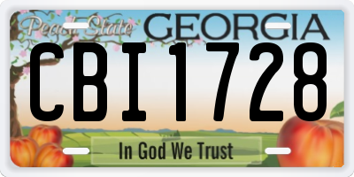 GA license plate CBI1728