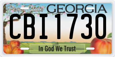 GA license plate CBI1730