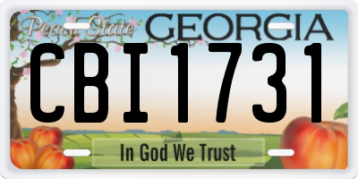 GA license plate CBI1731