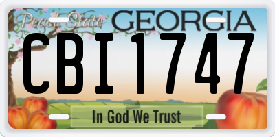 GA license plate CBI1747