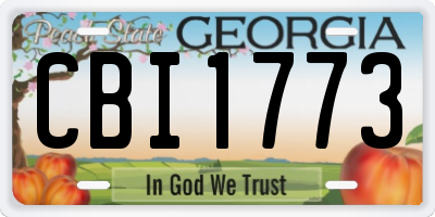 GA license plate CBI1773