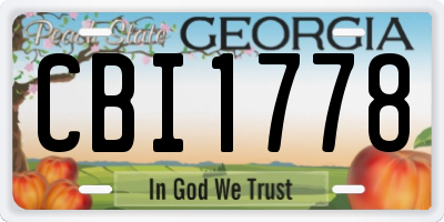 GA license plate CBI1778