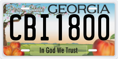 GA license plate CBI1800