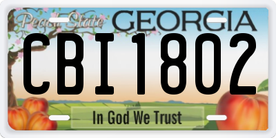 GA license plate CBI1802