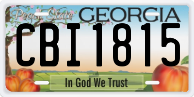 GA license plate CBI1815