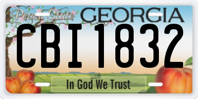 GA license plate CBI1832