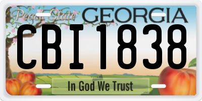 GA license plate CBI1838