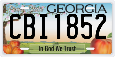 GA license plate CBI1852