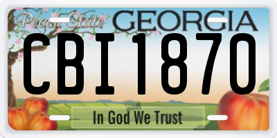 GA license plate CBI1870