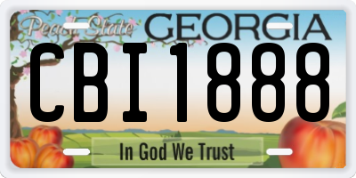 GA license plate CBI1888