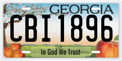 GA license plate CBI1896