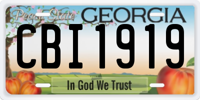 GA license plate CBI1919