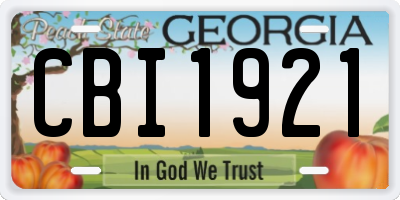 GA license plate CBI1921