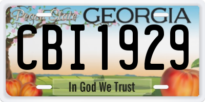 GA license plate CBI1929