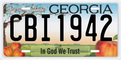 GA license plate CBI1942