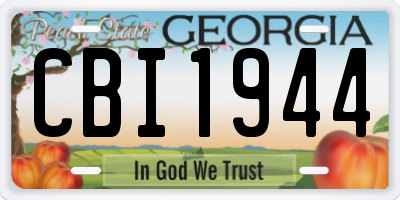 GA license plate CBI1944