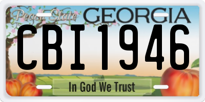 GA license plate CBI1946