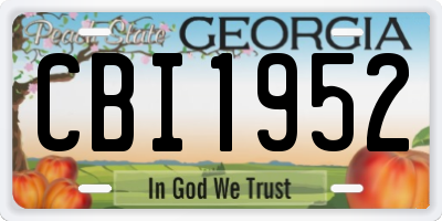 GA license plate CBI1952