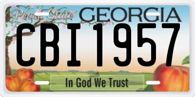 GA license plate CBI1957
