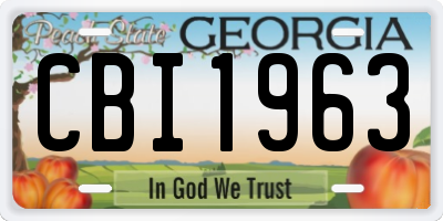 GA license plate CBI1963