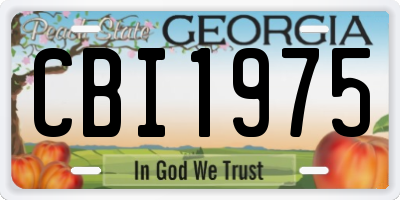GA license plate CBI1975