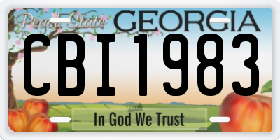 GA license plate CBI1983