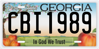GA license plate CBI1989