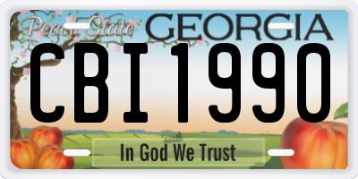 GA license plate CBI1990