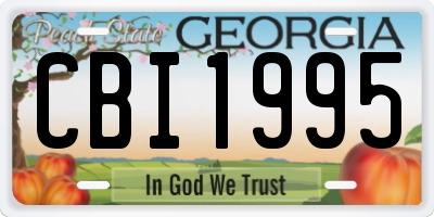 GA license plate CBI1995